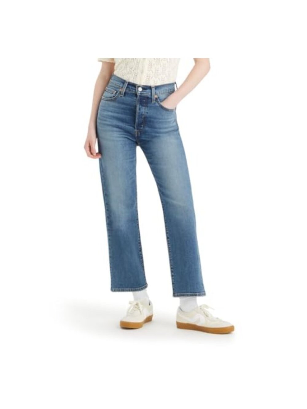 Womens Premium Ribcage Straight Ankle High Rise Jeans